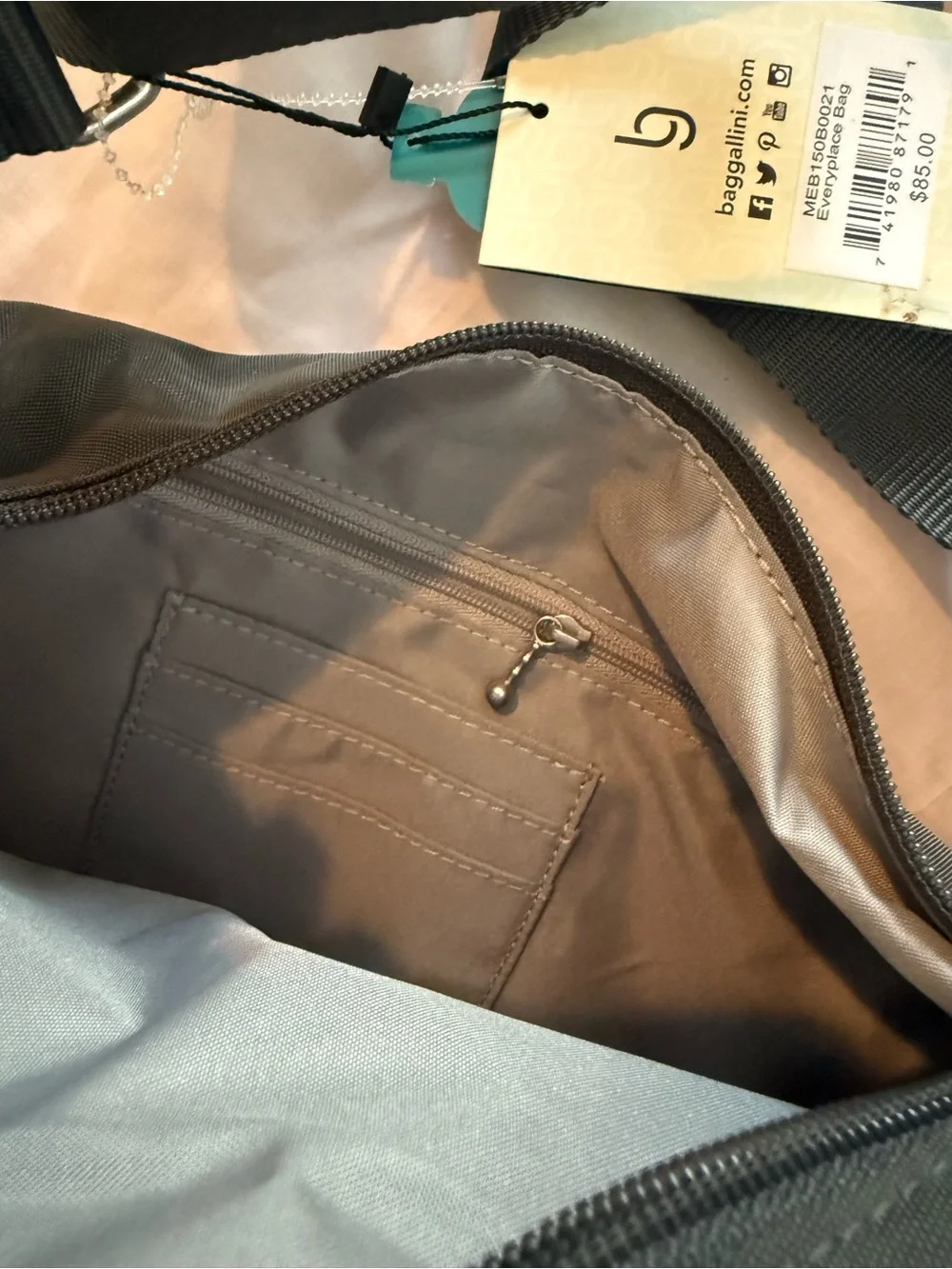 Baggallini Everyday Gray Crossbody Bag with Multiple Pockets